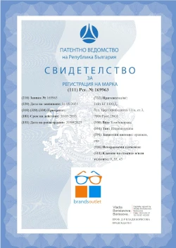 Certificate of Trademark Registration Sunglasses.bg